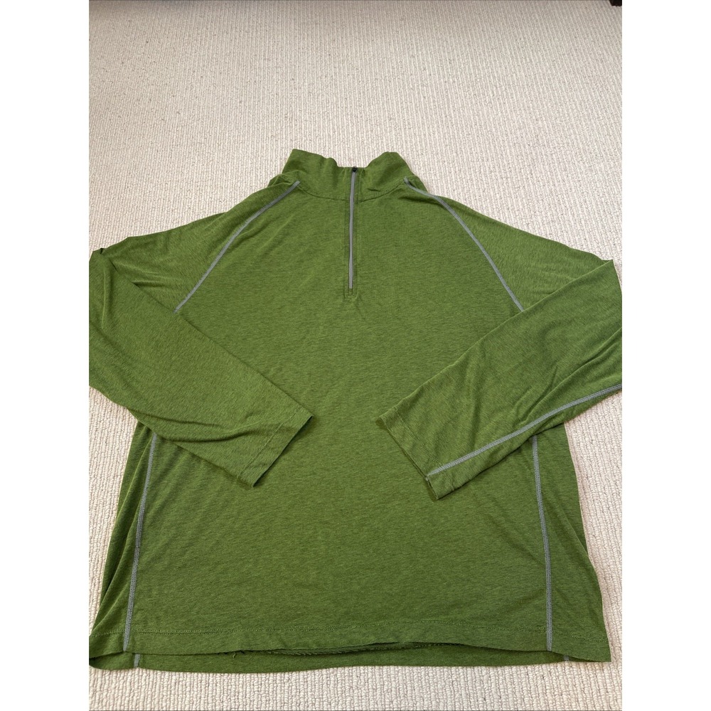 Cloudveil Mens XL 1/4 Zip Pullover Shirt Green Heather Performance Hiking
